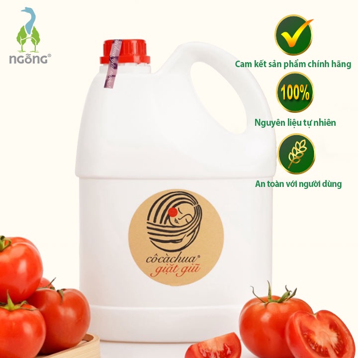 Nước Giặt Hữu Cơ Organic Giặt Sạch Hiệu Quả Cô Cà Chua Giặt Giũ 4L