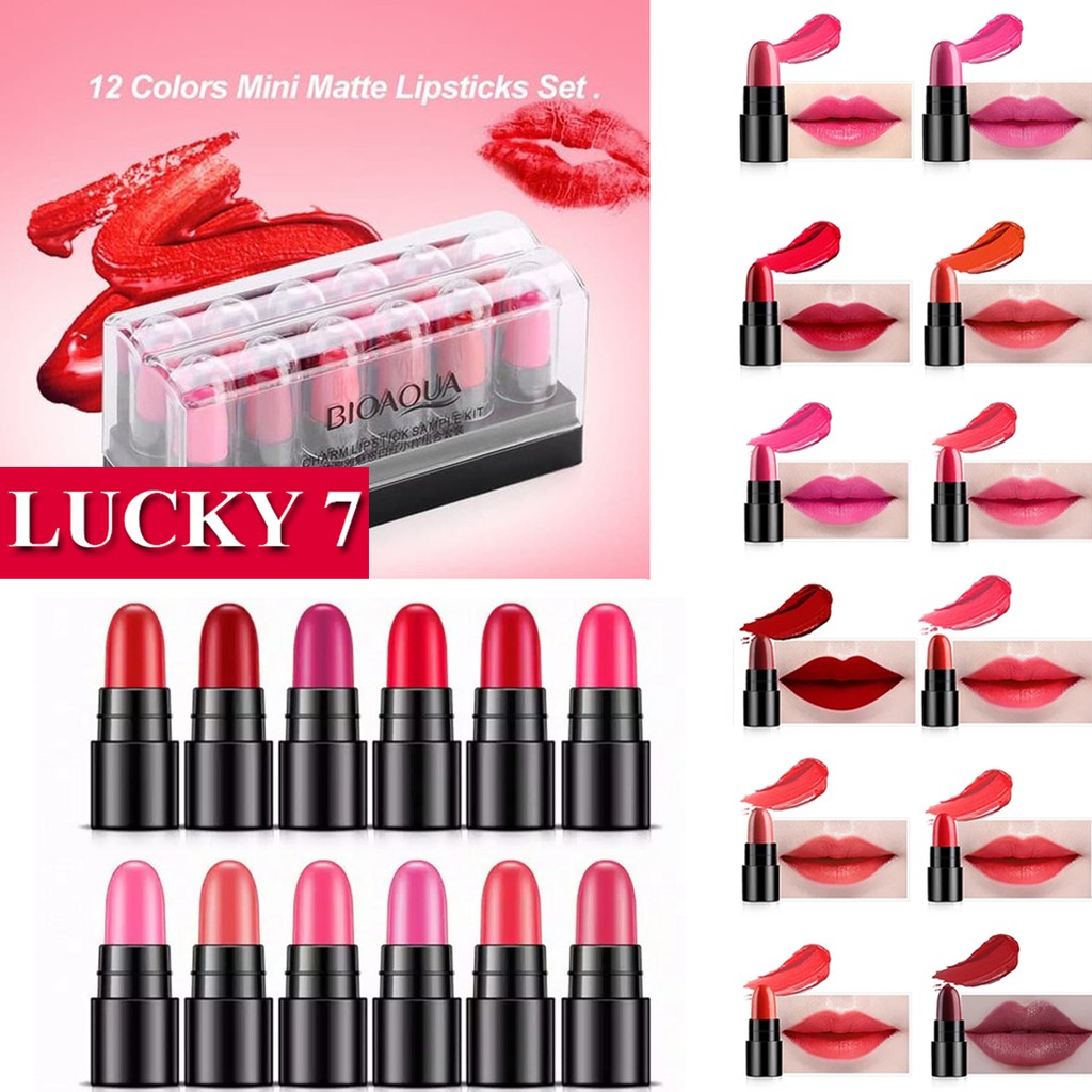 (hàng Mới Về) 1 Hộp Son Môi Bioaqua 12 Màu Mini Lâu Trôi Chống Thấm Nước | BigBuy360 - bigbuy360.vn