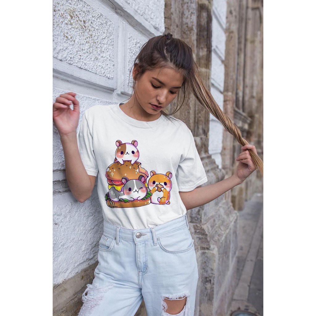 Áo thun Nữ in hình chiếc bánh và những con chuột dễ thương - Cotton Thun - Phong Cách Dẽ Thương - Cá Tính Và Đẹp