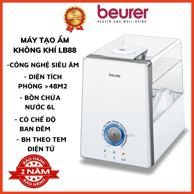 Máy tạo độ ẩm không khí Beurer LB88, máy phun sương công nghệ siêu âm, khuyếch tán tinh dầu