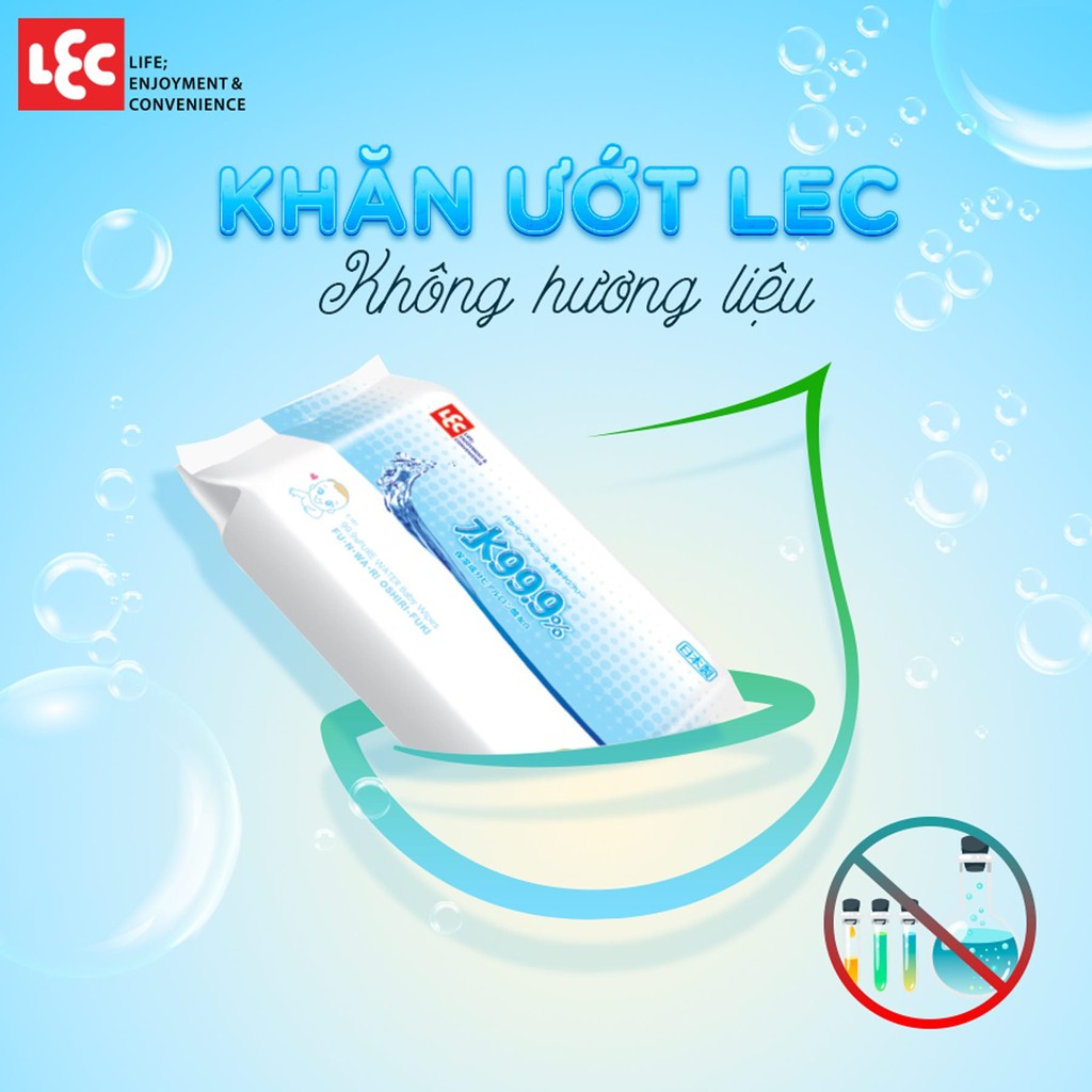 GIẤY ƯỚT LEC NHẬT BẢN 99.9% PHIÊN BẢN MỚI 80 TỜ