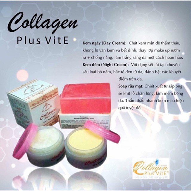 Combo Kem Collagen Plus + Soap Điều Trị Mụn, Nám, Tàng Nhang