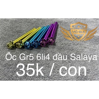 Ốc Titan GR5 6li40 Đầu SALAYA bắt két nước xe tay ga, bắt gù, gắn lốc máy tất cả các dòng xe gắn máy