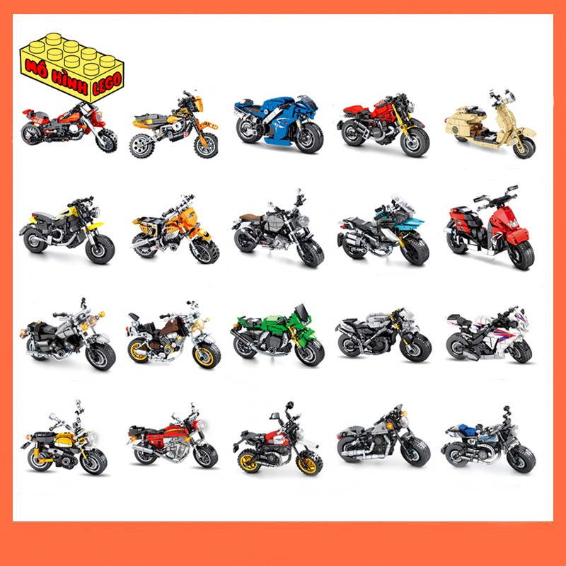 Đồ chơi lắp ráp lego technic giá rẻ Sembo Block 701100-701119 mô hình xe moto (20 mẫu)