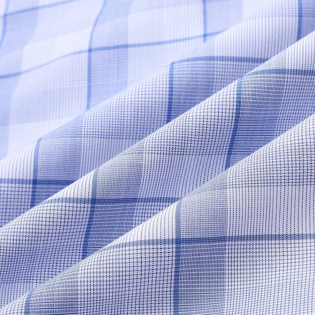 Áo sơ mi nam dài tay ARISTINO họa tiết trắng kẻ xanh nam tính, lịch sự  -  ALS18002