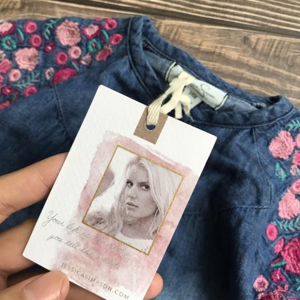 Áo váy bò giấy mềm jessicaspson xuất dư xịn cho bé gái