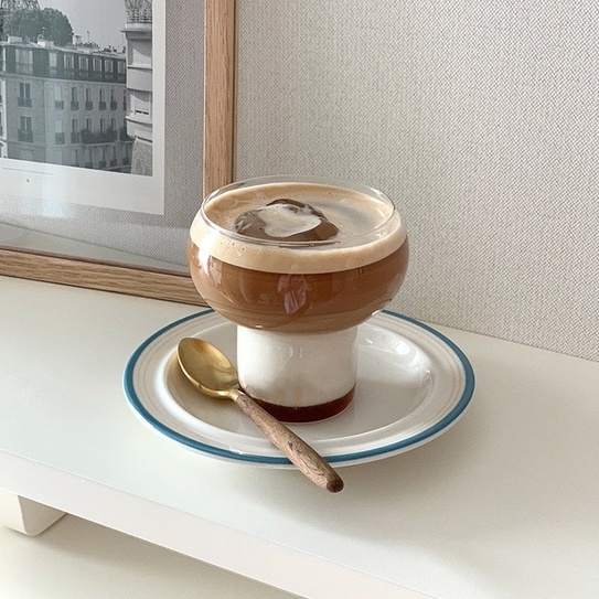 Ly Thủy Tinh Uống Cocktail / Sữa Chua / Cà Phê Trong Suốt Sáng Tạo 300ml