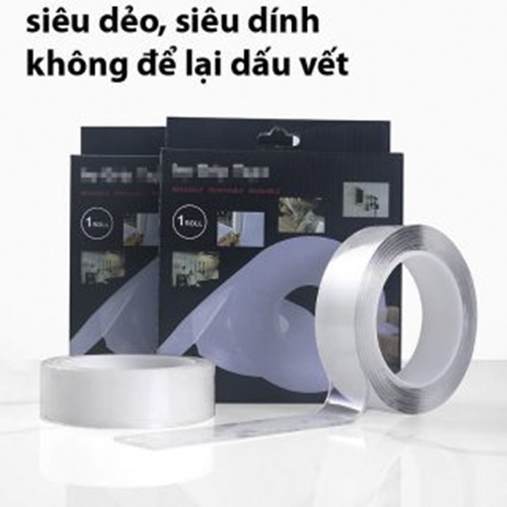 Cuộn Băng Keo Nano Hai Mặt Đa Năng Tiện Dụng (LOẠI DÀY 2M)