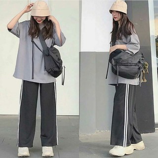 Quần Ống Rộng THE  Phối 2 sọc ( ảnh thật cận chất)