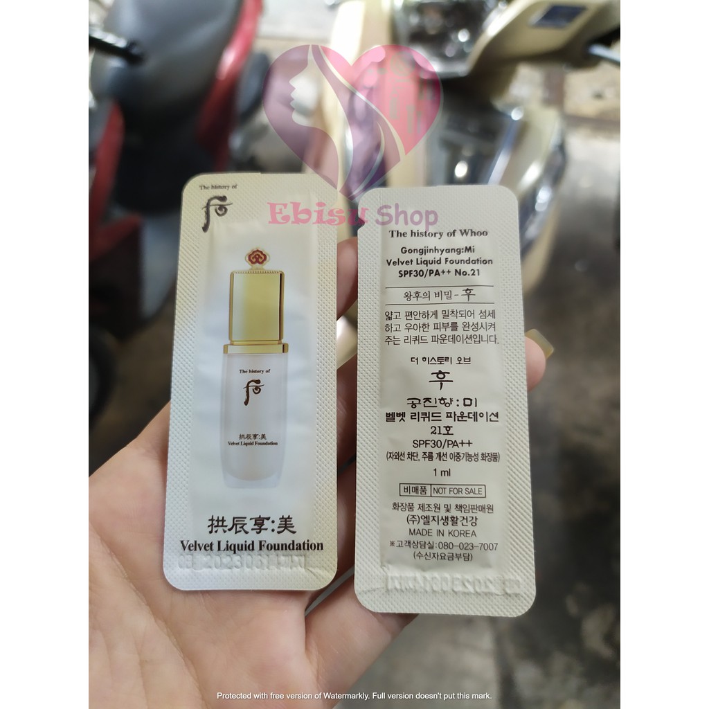 Combo 10 gói kem nền Velvet Lipuid Foundation Whoo