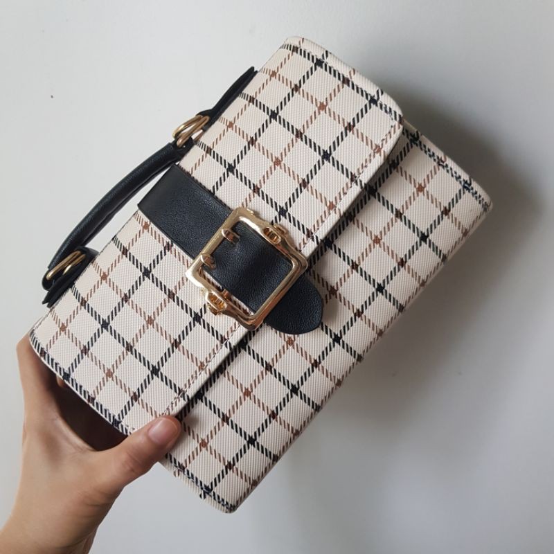 Túi Đeo Chéo Kẻ Caro Thời Trang Hàn Cho Nữ