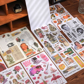 Bộ 20 Miếng Dán Trang Trí Sổ Tay Thủ Công Phong Cách vintage