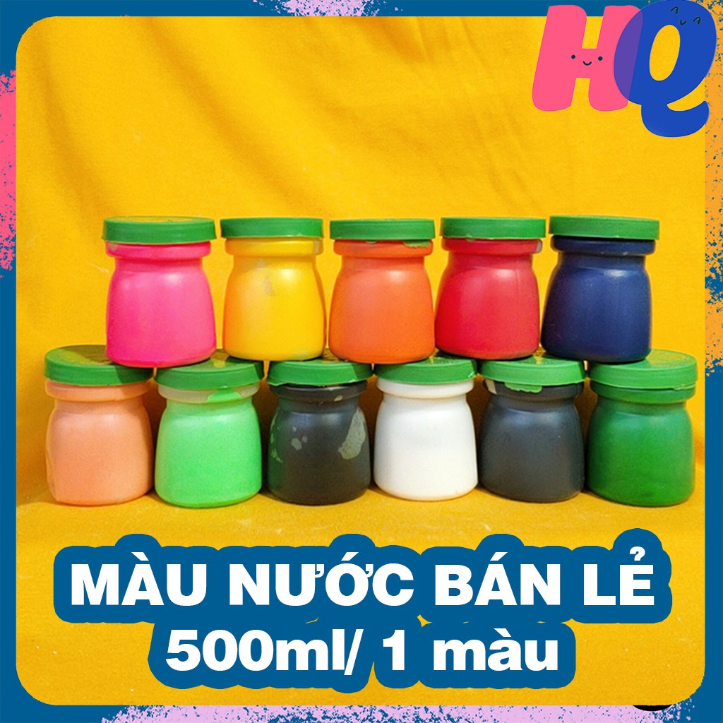 🌈 Màu nước tô tượng, vẽ tranh 500ml - Hàng loại 1, chất đặc, pha thêm nước khi sử dùng nên rất tiết kiệm