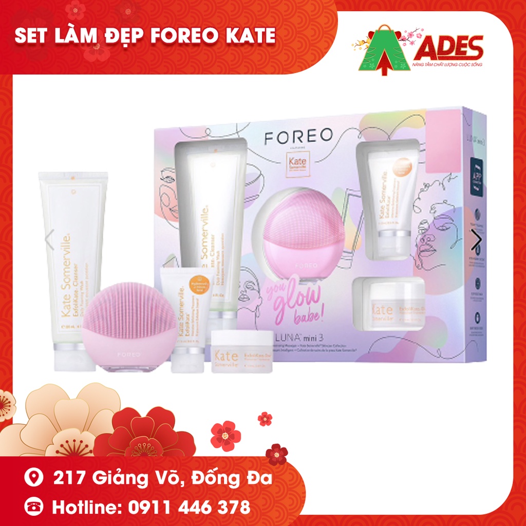 Set làm đẹp FOREO KATE gồm máy rửa mặt Foreo Luna Mini 3 và dưỡng da Kate Somerville - Hàng chính hãng