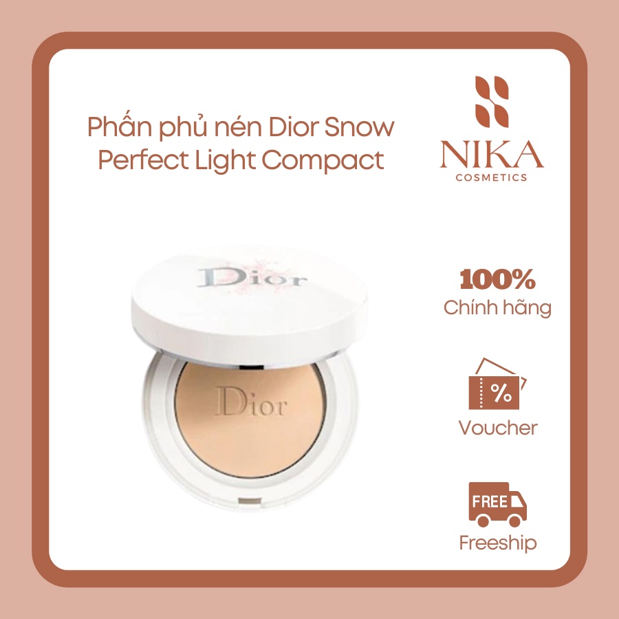 Phấn phủ nén highend Dior Snow Perfect Light Compact SPF 10 PA++ dưỡng ẩm mỏng nhẹ tự nhiên