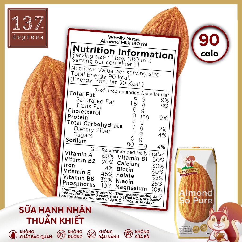 Vị mới sữa hạt hạnh nhân thuần khiết wholly nuts 137 degrees 1l - ảnh sản phẩm 3