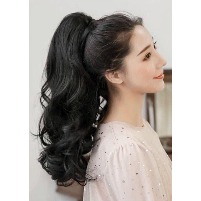 Tóc giả ngoạm đuôi tóc xoăn sóng dài 50cm. Mã N41