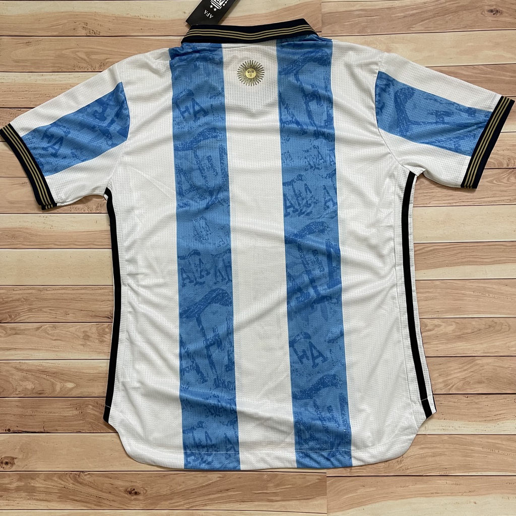 Áo Bóng Đá Đội Tuyển Argentina WC 2022 - Chuẩn Mẫu Thi Đấu - Vải Polyester Thái Gai Lưới