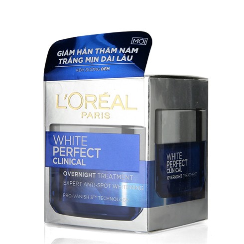 KEM DƯỠNG TRẮNG DA & GIẢM THÂM NÁM BAN ĐÊM L’OREAL WHITE PERFECT CLINICAL OVERNIGHT TREATMENT 50ML