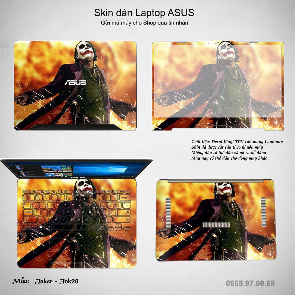 Skin dán Laptop Asus in hình Joker _nhiều mẫu 4 (inbox mã máy cho Shop)