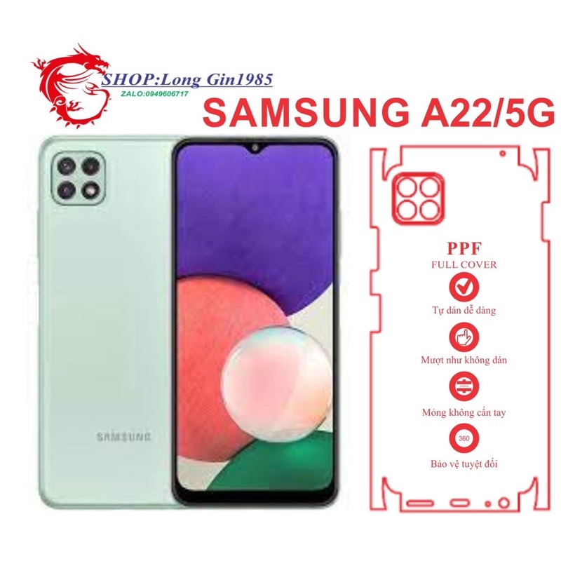 Samsung A22(5G) miếng dán trong Ppf mặt sau và mặt trước chống va đập tốt chống trầy xước