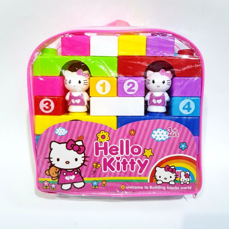 Balo lắp ghép mèo Hello Kitty, chuột Mickey 29 chi tiết cỡ lớn 7966