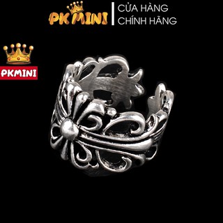 [MIỄN SHIP] Nhẫn Chrome Hearts Titan Mạ Bạc Họa Tiết Cánh Cung Đủ Size