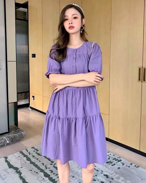 Xả kho váy tím xuông đẹp 99k