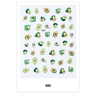 Sticker 3D bơ - hình dán móng tay