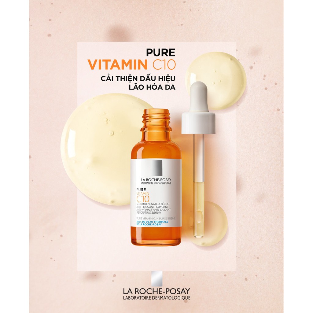 Serum Làm Sáng Da, Hỗ Trợ Mờ Thâm Nám La Roche-Posay Pure Vitamin C10 Serum 30ml