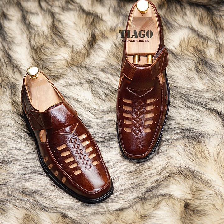 Giày rọ giày hè nam da bò thoáng mát