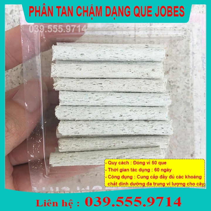 Phân Que ( Phân Con Sâu)  Mỹ JOBES ( vỉ 50 que) dạng tan chậm cho hoa lan, cây cảnh