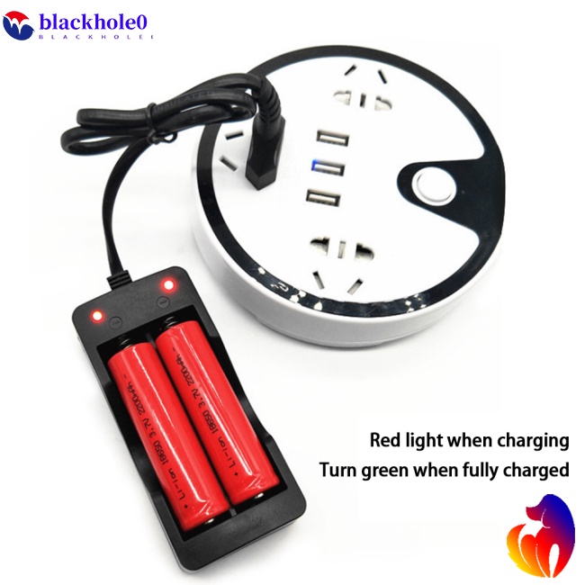 Bộ Sạc Pin Lithium Thông Minh Hai Khe Pin 18650 Có Dây Cáp