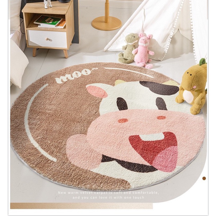 Thảm tròn 1m lông cừu Decor nhà cửa cực chill