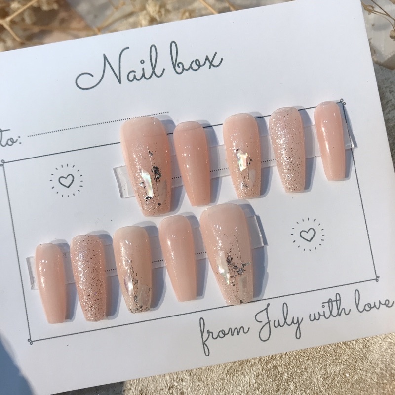 Móng Úp Thiết Kế Thạch Hồng Nude julynails.vn nb072