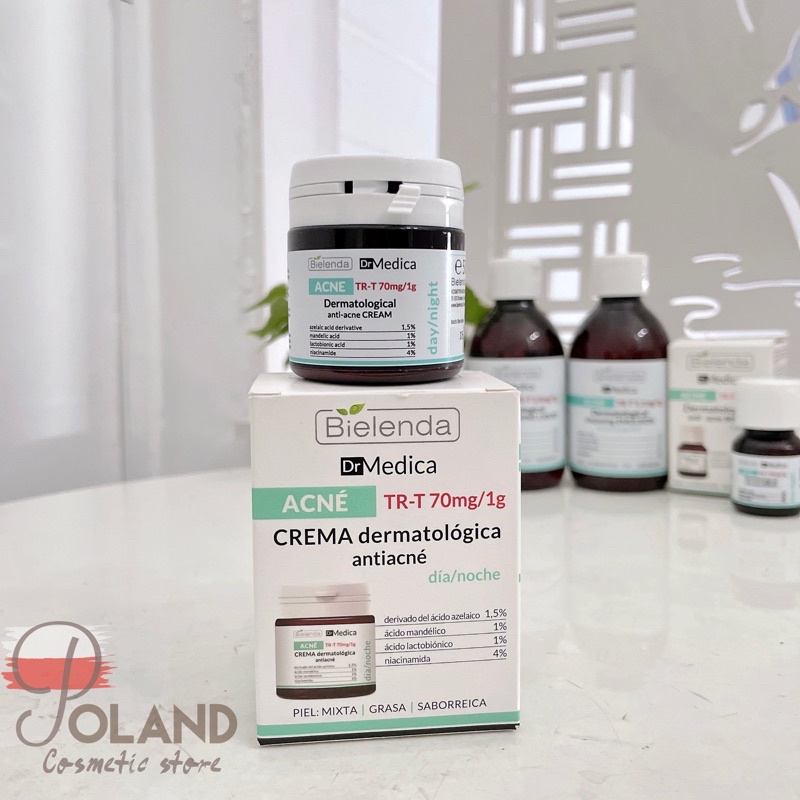 Kem dưỡng Bielenda Dr Medica Anti-acne giảm mụn, mờ thâm, kiềm dầu nhờn hỗ trợ phòng mụn 50ML