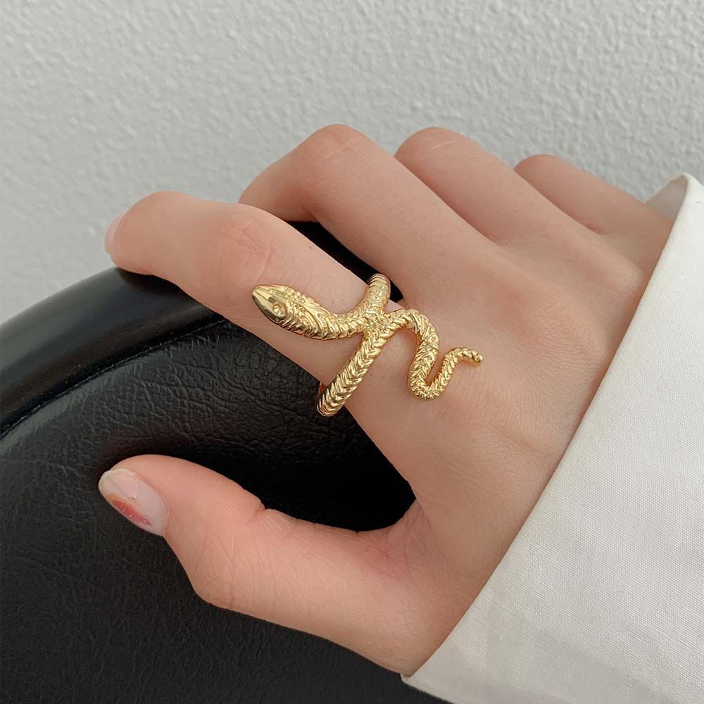 Nhẫn hở hình rắn bằng hợp kim phong cách cổ điển thời trang cho nữ