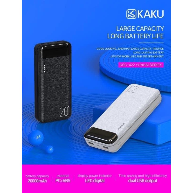 Sạc dự phòng KAKU mã KSC 422 dung lượng 10.000mah - BH 6 THÁNG