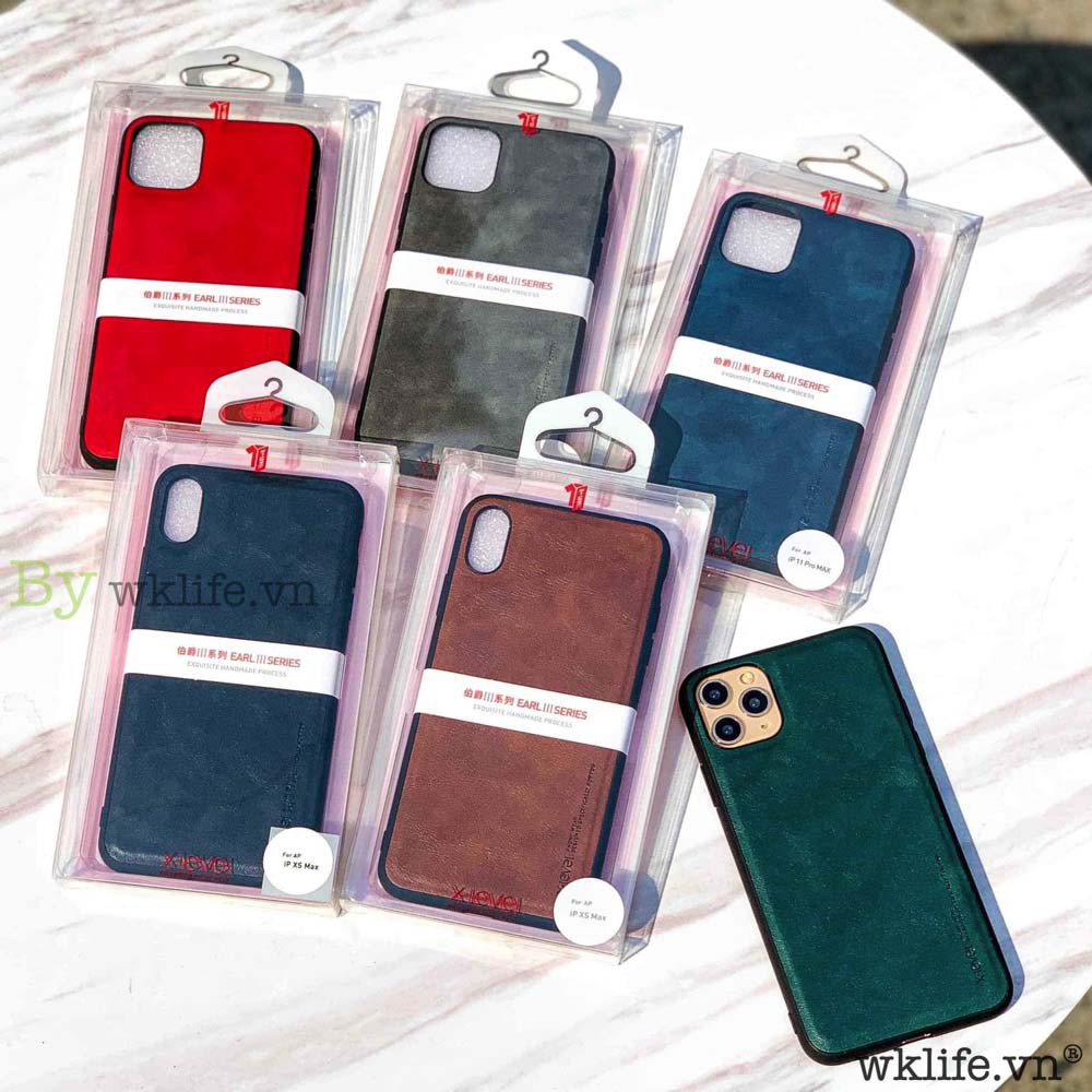 Ốp Da iPhone 11 12 Pro Max X-Level Earl III Leather Case Hàng Chính Hãng