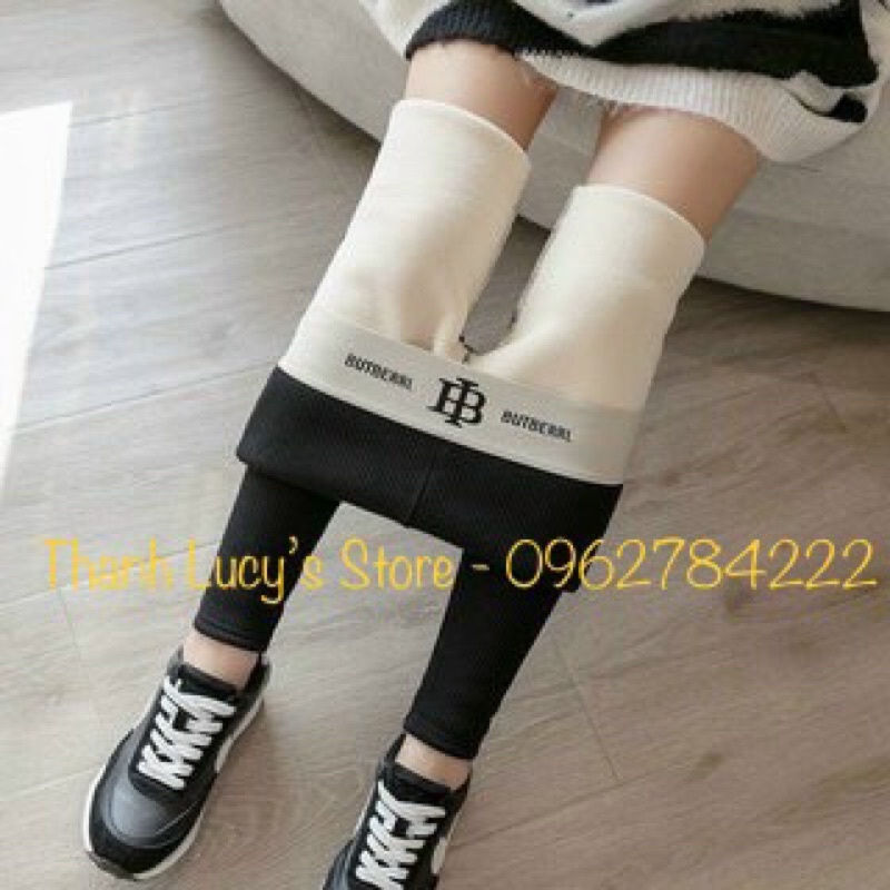 Quần Legging lót lông cạp cao chữ IB len tăm dầy co giãn loại 1_ Quần lót lông nữ cạp cao tôn dáng