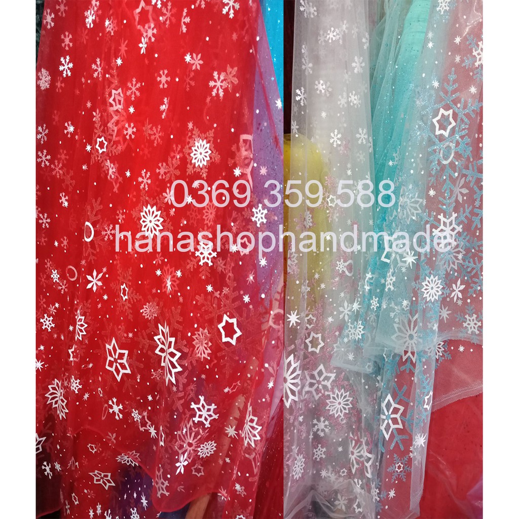 Vải Voan Lưới May Đầm Công Chúa Elsa nhiều màu