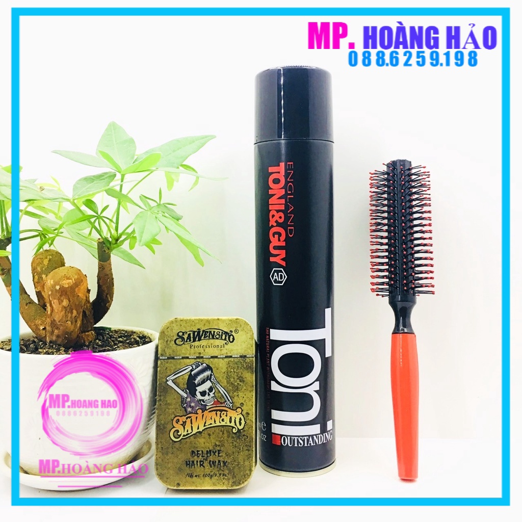 ( Tặng lược) Combo Gôm Xịt Tạo kiểu Tóc Tony&amp;Guy + Sáp Vuốt Tóc Sawencito Deluxe Hair Wax