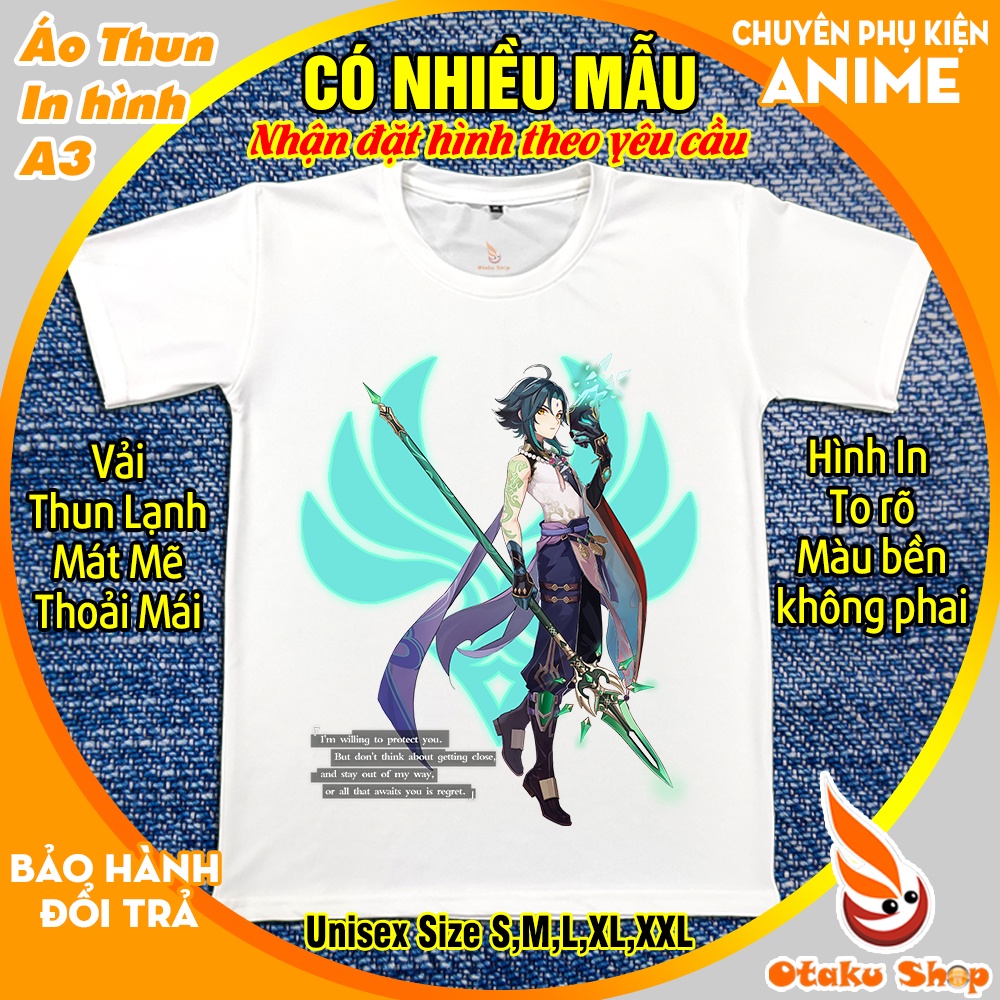 Áo thun Games Genshin Impact nhiều nhân vật đủ Size chuẩn from Unisex phù hợp Nam Nữ in hình theo yêu cầu Otaku