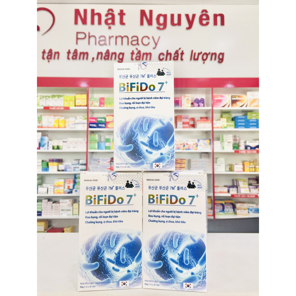 MEN VI SINH Bifido 7+ Bổ sung chủng lợi khuẩn, viên đại tràng, táo bón Hộp 30 viên