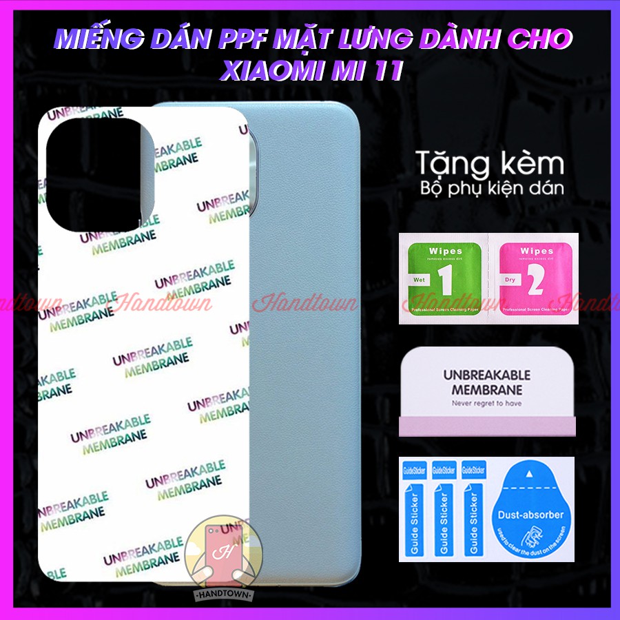Dán PPF Mặt Lưng Xiaomi Mi 11 mi11 Kính Cường Lực Dẻo Vân Cá Sấu / Hiệu Ứng Cầu Vồng / Trong Suốt Chống Trầy Xước
