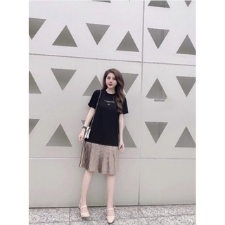 Váy cotton suông ly dập