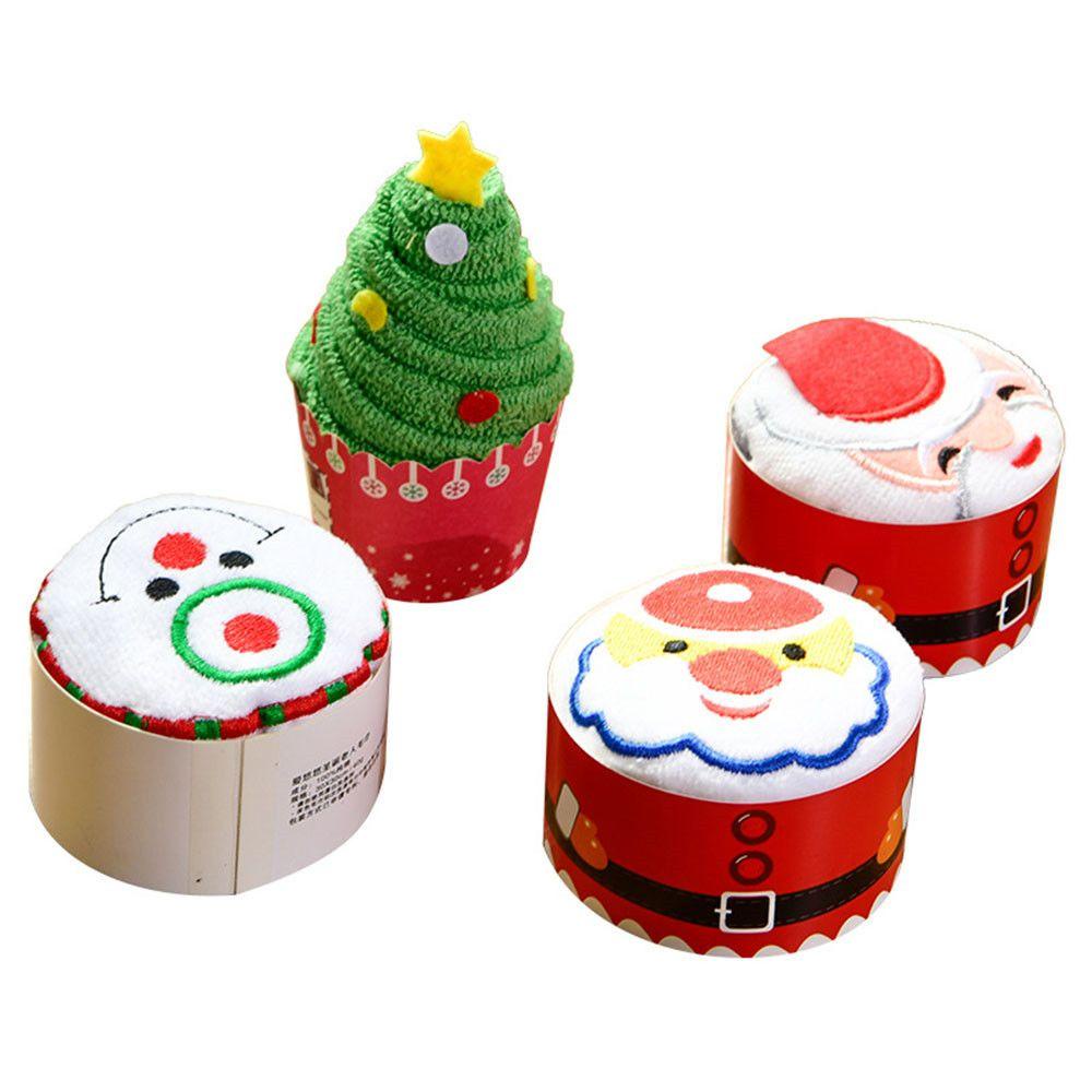 Khăn Cotton In Họa Tiết Bánh Cupcake Làm Quà Lưu Niệm Giáng Sinh Năm Mới Cho Bé