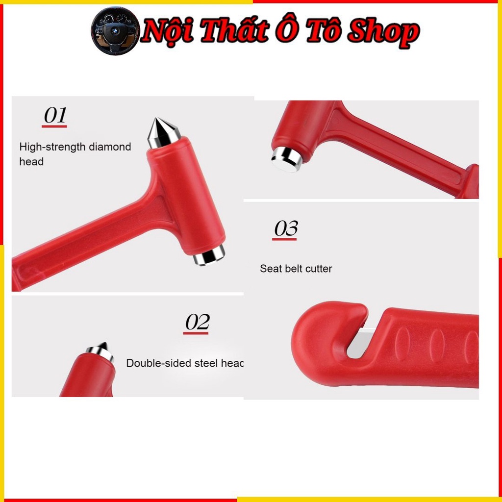 Búa Thoát Hiểm Ô Tô Phá Kính Khẩn Cấp An Toàn Đa Năng Cho Xe Hơi | Phụ Kiện Nội Thất Ô Tô Shop