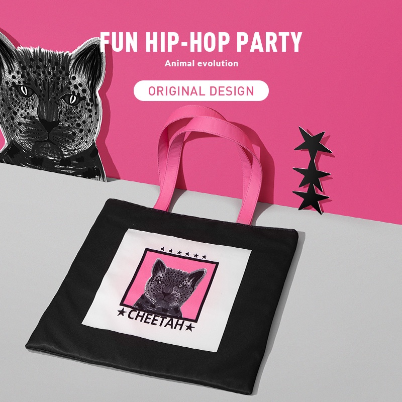 MAH Túi đeo vai Thiết kế in ấn thời trang Túi vải du lịch thông thường Sức chứa lớn cho phụ nữ trẻ