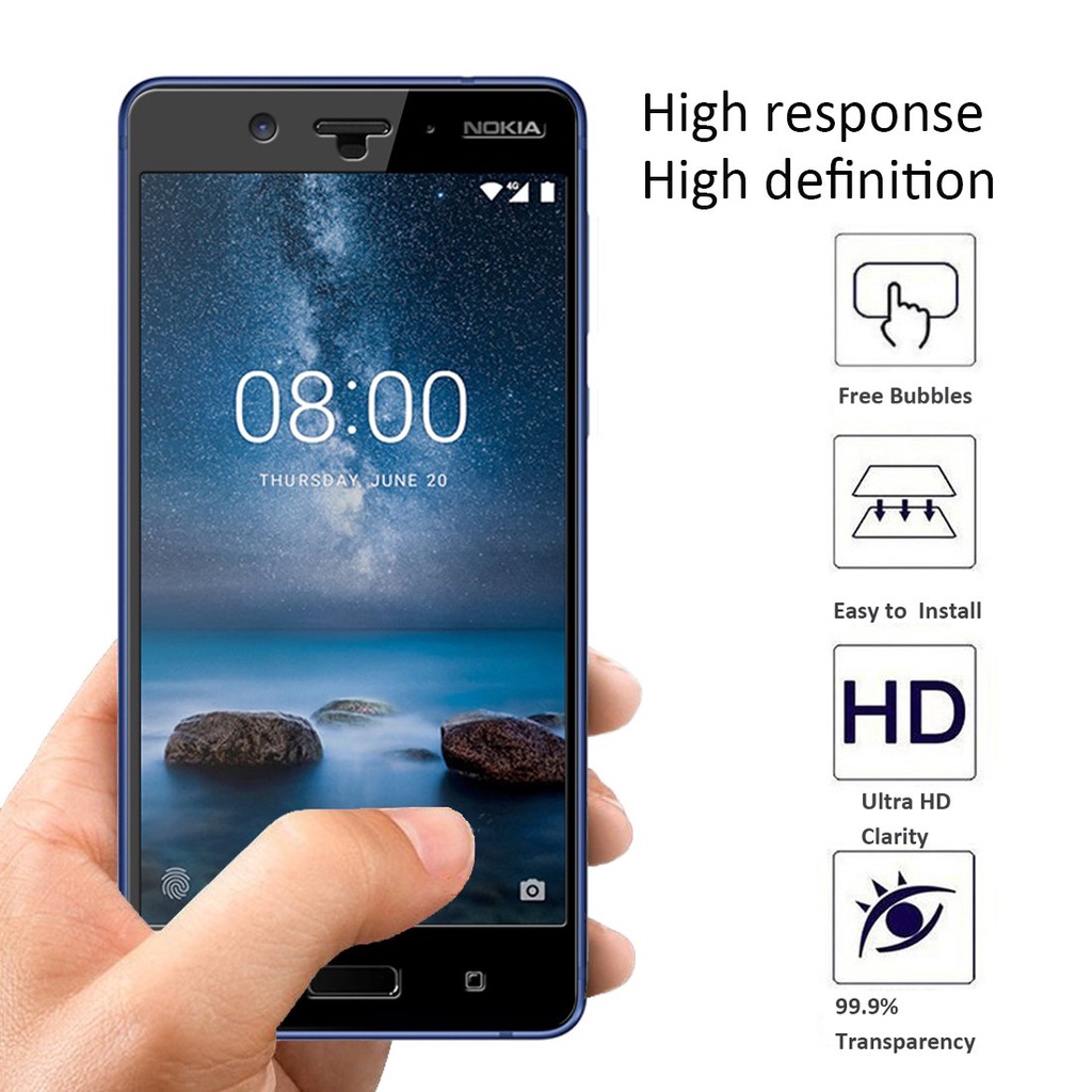 [FULL KEO-Ảnh Thật] Kính CL Nokia 8 2017 Cường Lực 2.5D FULL Màn